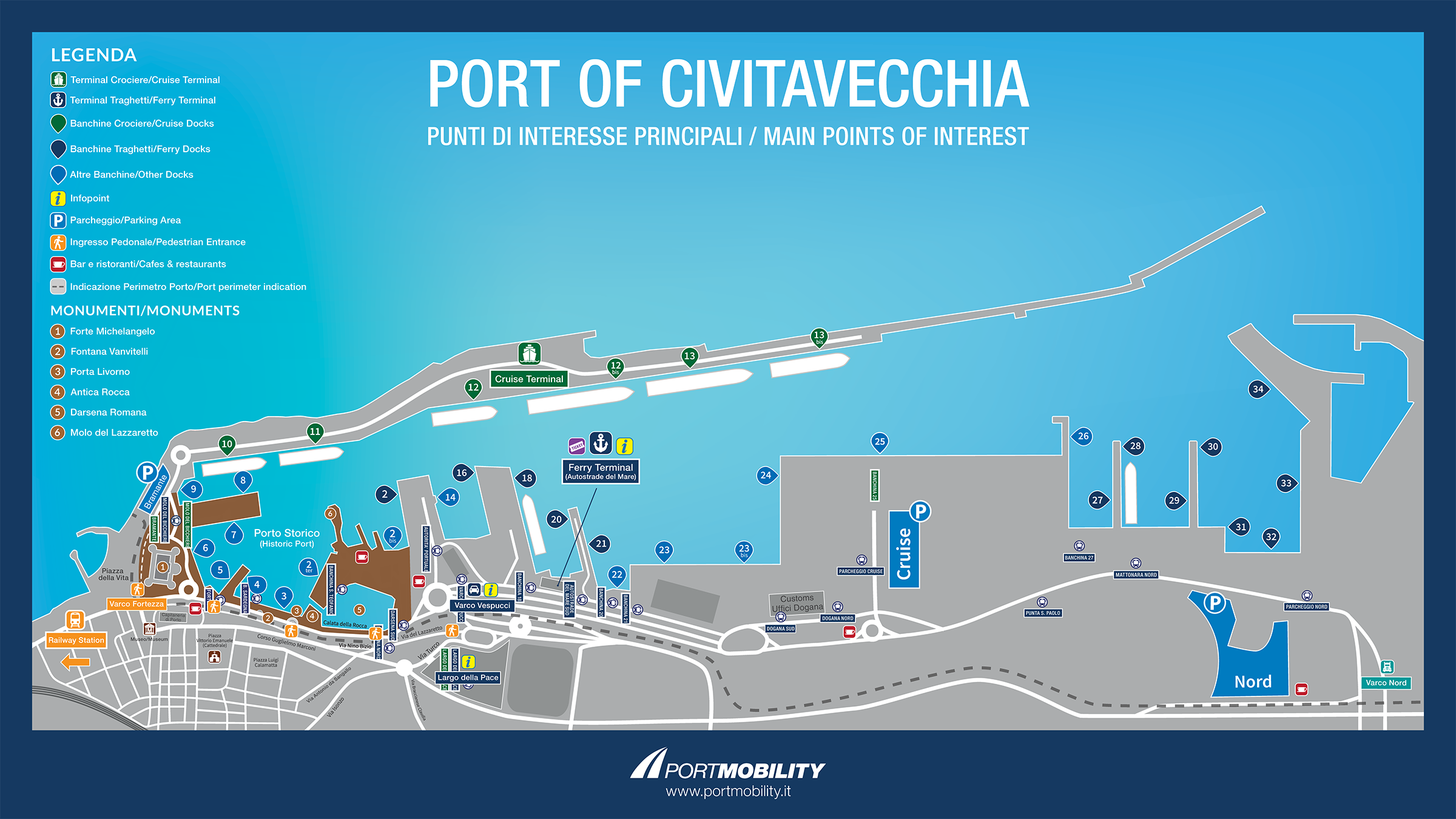 Mappa del Porto di Civitavecchia Mappa del Porto di Civitavecchia