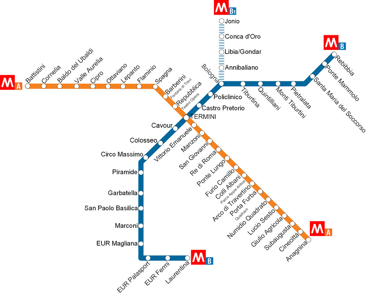 Come muoversi a Roma: la nuova mappa della Metropolitana di Roma (linee A, B e B1) Come muoversi a Roma: la nuova mappa della Metropolitana di Roma (linee A, B e B1)